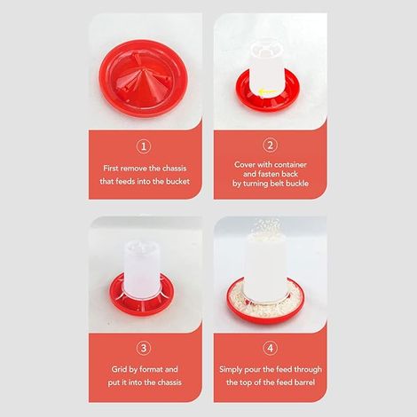 Plastic Poultry Feeder and Drinker Kit for Chickens, Quails, Ducks, Chickens, Outdoor and Garden Use (1/4)