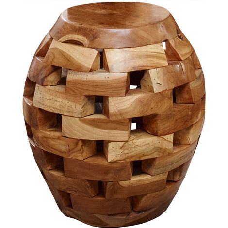 Tabouret 30x30 Teck laqué Teck naturel UNIKA 152 (1/3)