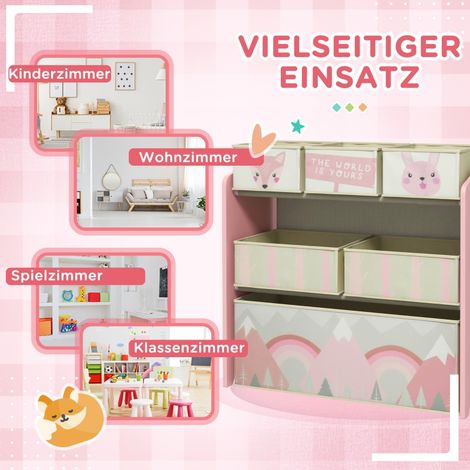 Lot de 6 coffres en tissu rose, design élégant, 63 x 30 x 66 cm (1/3)