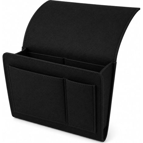Organisateur Chevet Canapé Accoudoir Rangement Canapé Poche de Lit Vide Poche Canapé Lit (Gain de Place Sans Table de Chevet Chambre Salon) Noir (1/5)