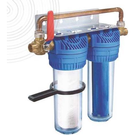 Station de filtration duplex Aquaphos Easy – Filtration 25µm – Raccords Mâle 3/4 – Anti-calcaire et anti-corrosion – Merkur (1/6)