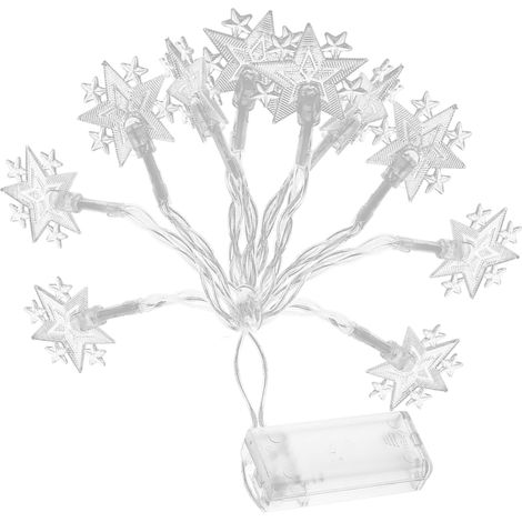 Lot de 2 guirlandes lumineuses à 20 LED en forme d'étoile à cinq branches, lampe de Noël étanche IP65, lumière chaude, 3 m (1/5)