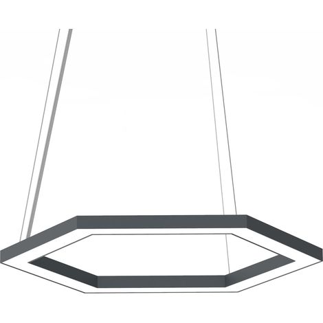 LUMICOM  ESAGONO 1X Sospensione, STRIP LED, 22W/m, 4000K, metallo, antracite, Ø40cm (1/2)