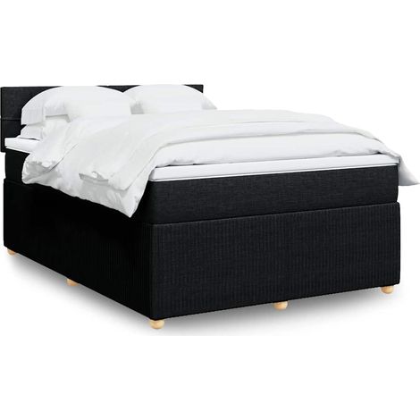 Boxspringbett mit Matratze Schwarz 140x200 cm Stoff