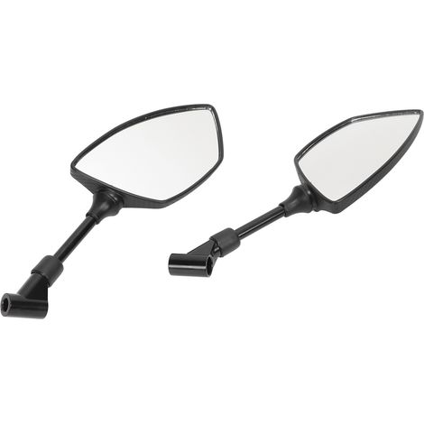 360° verstellbarer Motorradspiegel, konvexes Glas, Carbon-Optik, universell für Roller, Motocross und Quad, Schwarz (1/5)