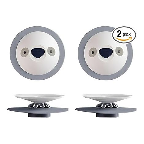 2 Bouchons de Douche Anti-Odeur en Silicone - Clapet Étanche pour Évier/Baignoire/Canalisation, Ventouse Anti-Mauvaises Odeurs et Anti-Obstruction (1/5)