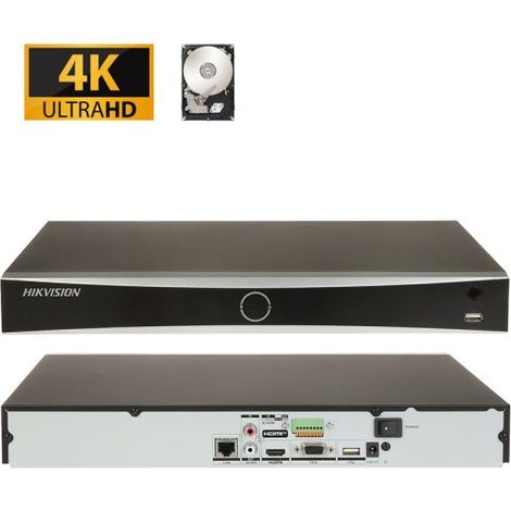 Hikvision NVR Registratore IP 8 Canali 12Mp acusense + Hard disk 1Tb - DS-7608NXI-K2
