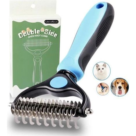 Warmtown Brosse pour chien et chat, brosse poils pour animaux de compagnie professionnelle, Peigne Chien, Peigne pour Chats (1/4)