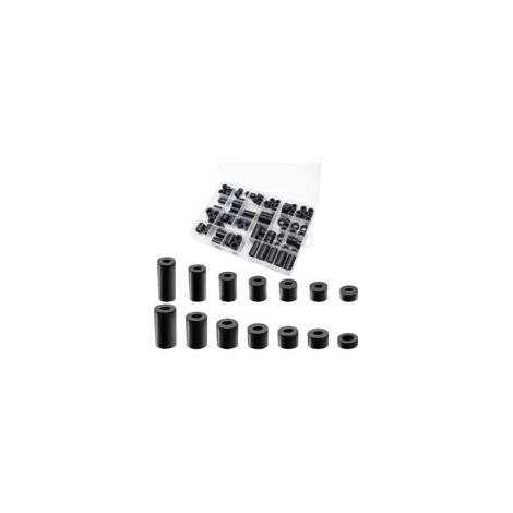 90 Pièces Entretoises Rondes En ABS pour Vis M6 M8 Rondelle Entretoise Plastique Kit De Rondelles D'espacement Rondes Avec Boîte De Rangement pour électroniques Ingénierie Mécanique (Noir) (1/5)