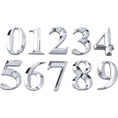 Numéro de Maison Moderne 5cm en Abs, Lot de 10 Plaques (1/5)
