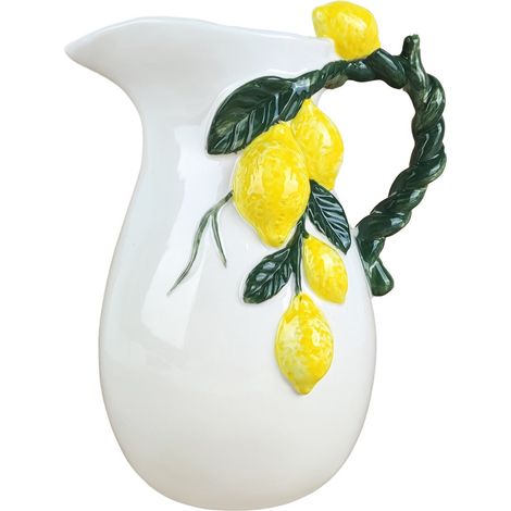 Signes Grimalt Jarra Decoracion  Jarra Limones Ceramica Y Gres Amarillo 14x17x20cm 37298