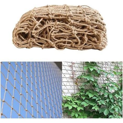 Filet de soutien pour plantes grimpantes en jute biodégradable 2x5m maille 15cm corde 3mm robuste compostable pour jardin potager vertical et horizontal décoration (1/5)