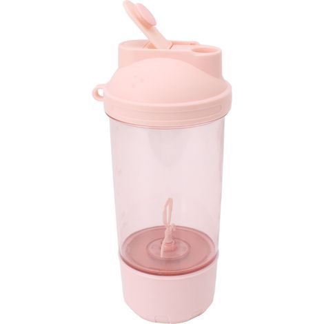 Tragbarer, wiederaufladbarer, pinkfarbener elektrischer Shaker für Proteinpulver, Milch oder Kaffee. (1/5)
