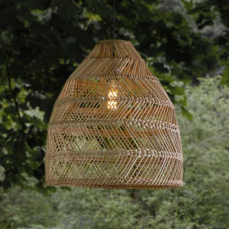 [NEUWERTIG] B-Ware PR Home Außenhängelampe Maja Rattan LED Gartenlampe Pendelleuchte IP44 Ø53cm (1/2)