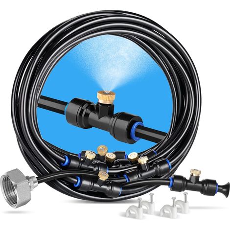 Système brumisation extérieur 8 m – 7 buses laiton + adaptateur 3/4" – Pour terrasse, jardin, serre (1/5)