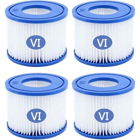 Lot de 4 filtres de type VI pour spa et jacuzzi - Remplace les filtres Coleman SaluSpa 90352E, Bestway, Lay-Z Spa,filtre de piscine (1/4)