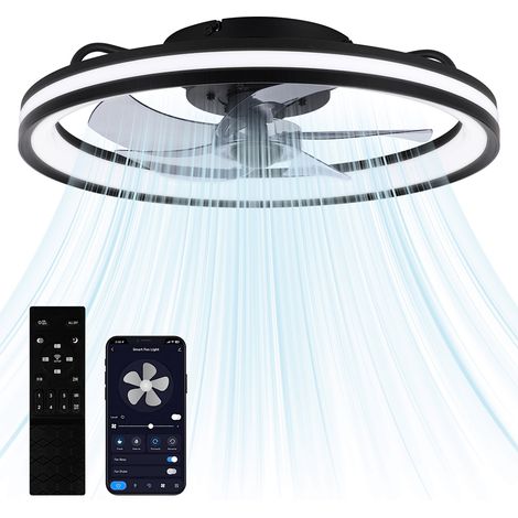 Randaco LED Deckenventilator mit Beleuchtung und Fernbedienung Dimmbar Deckenleuchte Schlafzimmer Wohn 48CM (1/5)