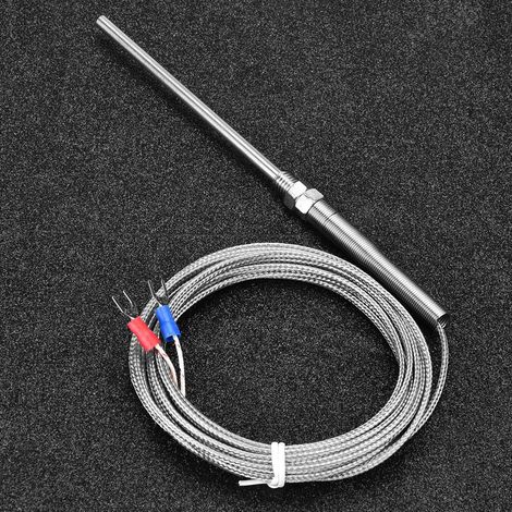 Fil de capteur de température pour thermocouple de type K à filetage M8, sonde de 100 mm, plage de mesure 0-400 °C (4 m) (1/5)