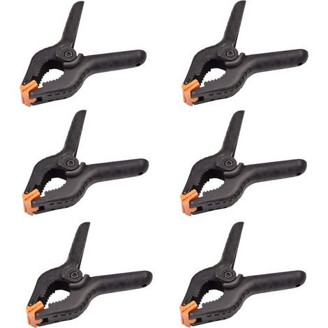 Pinces à ressort, pinces en plastique professionnelles de 3,5 pouces petites pinces, artisanat lourd, support au sol, menuiserie studio photo décoration de la maison 6pcs (3,5 pouces 20g environ) (1/5)