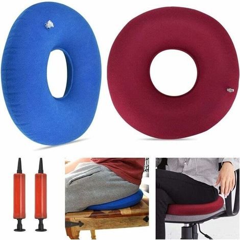 PCS Inflatable Ring Seat Cushion, Round PVC Inflatable Cushion, Ergonomic Inflatable Seat Cushion, Medical Buoy with 2 Pumps, Hemorrhoid Cushion for Chair/Armchair (1/4)