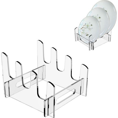 Rack Acrylique Transparent - Support Multicouche pour Assiettes et Bols - Support d'Exposition pour Ustensiles de Cuisine - 4 mm - 1 Pièce (1/5)