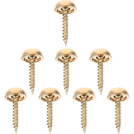 Vis Décoratives Auto-taraudeuses Capuchons, Lot 8 Pièces Laiton Doré 15mm, Cache les Défauts, pour Projets DIY et Fixations Murales (1/5)