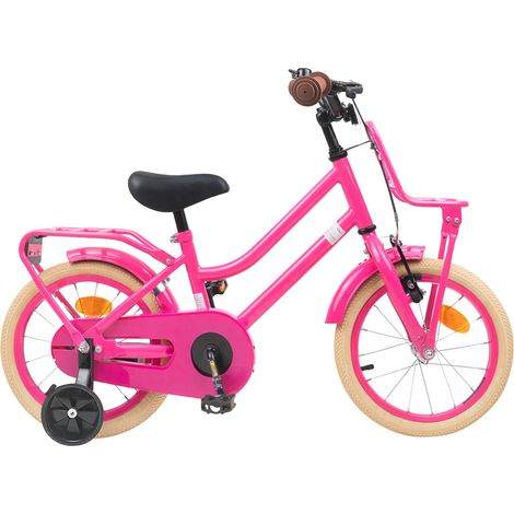 Teenpull – Kinderfahrrad 14 Zoll für 3-5 Jahre alt Dunkelrosa (1/5)