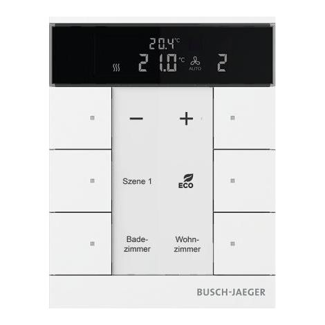 BUSCH-JAEGER RAUMTEMPERATURREGLER 6FACH, WEI SBR-F-6.0.11-84 (2CKA006220A0888)