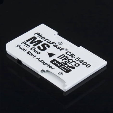 Dual-Slot-Adapter für Micro SD TF-Karte auf Memory Stick MS Pro Duo für PSP 1000/2000/3000 CR-5400 (5er-Pack) (1/5)