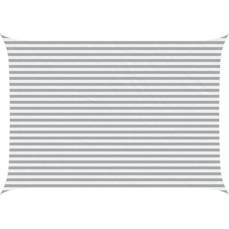 Voile d'ombrage gris clair et blanche, 5 x 3,5 mètres (1/5)