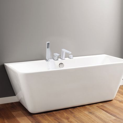 Badewannen-Armaturen-Set, 4 PCS Badewannen-Armatur, Armaturen-Set mit Umschalter und Duschkopf (1/5)