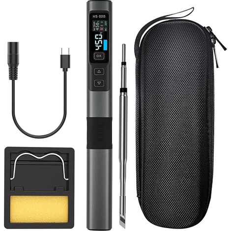 USB C Soldering Iron, HS-02B Soldering Iron Kit, 100 W, 2 Seconds 100 to 842 °F (1/5)
