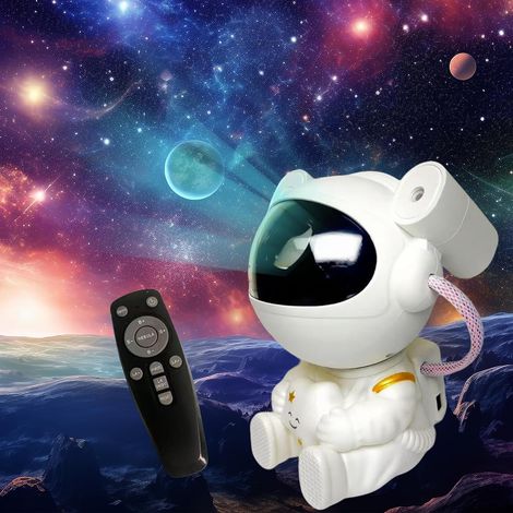 Projecteur Astronaute Ciel Étoilé LED - 7 Effets Lumineux, Télécommande & Minuterie, Veilleuse Spatiale pour Chambre Enfant, Décoration Chambre Adulte, Idée Cadeau (1/5)