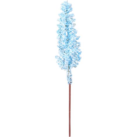 Décorations de Noël et d'Halloween pour le salon, fleurs artificielles, épis de blé colorés, décoration intérieure - bleu, 16 cm, tige en mousse/fil métallique (plusieurs pièces recommandées). (1/5)
