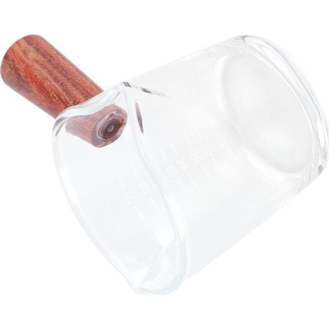 Doppelwandiger Glasbecher mit Holzgriff, hitzebeständig, praktischer Küchenhelfer für Zuhause (1/5)