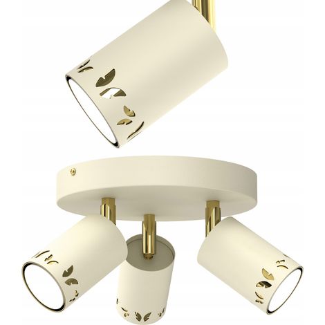 Kinderdeckenleuchte, LED-Spotleuchte, beige Schmetterlinge, ecru, goldene GU10-Fassung (1/5)