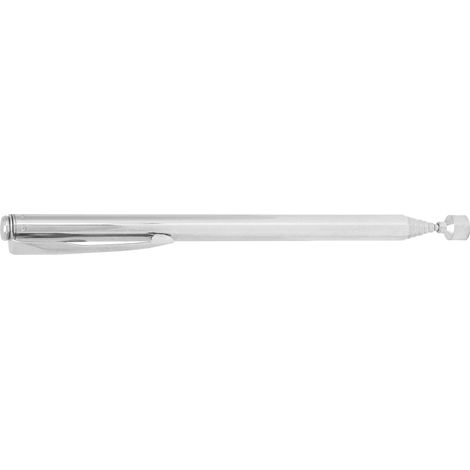 2 Pfund Permanentmagnet-Aufheberstift, Teleskop-Aufheber aus Edelstahl mit Clip, Silber (1/5)