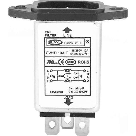 Hochwertiger Filter für IEC-320 C14 Stecker, 10A, elektronische Bauteile, CW1D-10A T