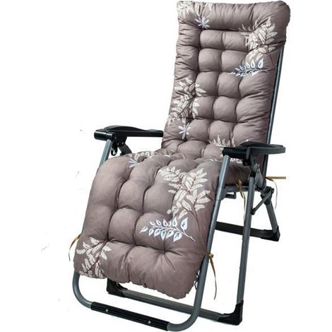 Coussin de chaise imprimé à dossier haut, coussins de chaise antidérapants à bascule de terrasse avec attaches, 67 x 21 pouces (1/5)