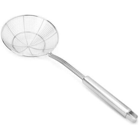 Écumoire araignée en acier inoxydable Lot de 1 professionnels fil d'acier Passoire et égouttoir eau ou huile - Écumoire métallique de cuisine - manche haute résistance à la chaleur - 39 cm (1/5)