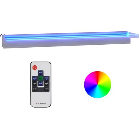 Maison Exclusive - Přelivový vodopád s RGB LED osvětlením nerezová ocel 90 cm (1/5)