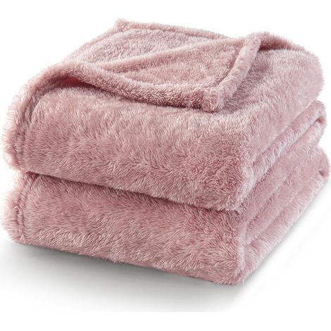Mezcla Plaid Polaire Uni, Couverture Moelleuse en Peluche (1/5)