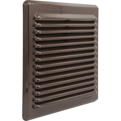 La Ventilazione AMR200M Griglia plastica Rettangolare con Rete antinsetto e Molle, Marrone, 204x230 mm (1/4)