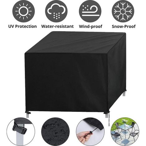 Housse de protection Table de Jardin Rectangulaire Haute qualité polyester L 180 x l 120 x h 74 cm Couleur Anthracite (1/2)