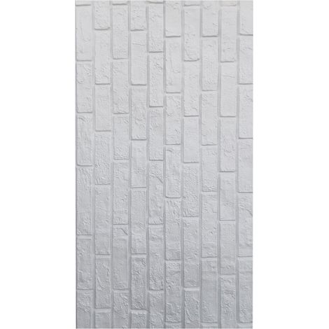 Pannello Decorativo Brick Wall Bianco 120x60 cm per Rivestimento Murale