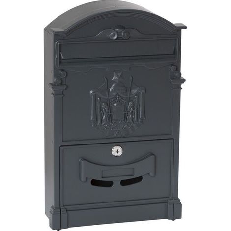 Residencia D-2151/GA boîte aux lettres murale de style rétro classique en aluminium, taille M (A4), gris graphite (1/5)