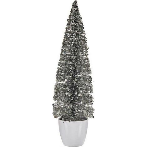 Árbol de Navidad - No especificado - Plateado - Blanco - 10 x 38 x 10 cm