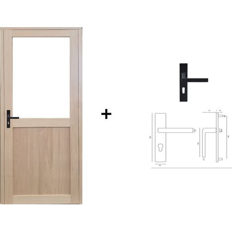 Bloc Porte Atelier Placage Chene H204 X L73 Cm Côte Tableau P.droit, Poignee Gd Menuiseries (1/5)