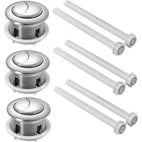 Bouton de Réservoir de Toilette Rond 38mm Argenté en Abs (1/5)