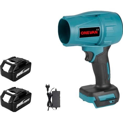 Soffiatore d'aria, design senza fili, alte prestazioni, 2 set di batterie (1/2)